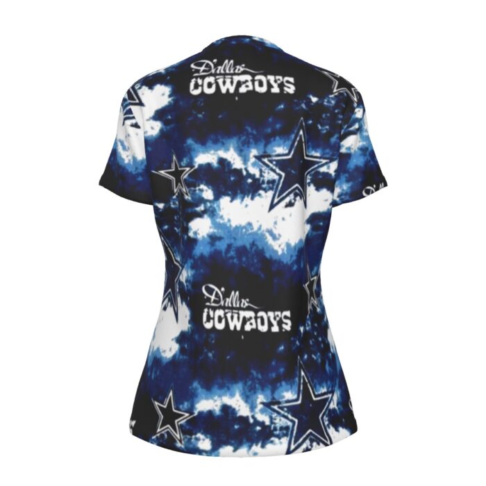 Dallas Cowboys Zubaz All-Over Print Women's Round T-Shirt|210GSM - Image 4