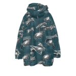 Philadelphia Eagles Zubaz All-Over Print Kid's Sherpa Fleece Hoodie Blanket - Image 2
