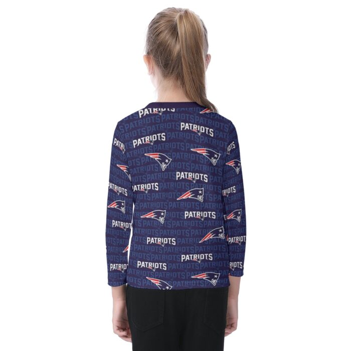 New England Patriots Zubaz All-Over Print Kid's O-neck Long Sleeve T-shirt - Image 2