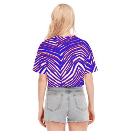 Buffalo Bills Zubaz All-Over Print Women's Cropped T-shirt | 190GSM Cotton