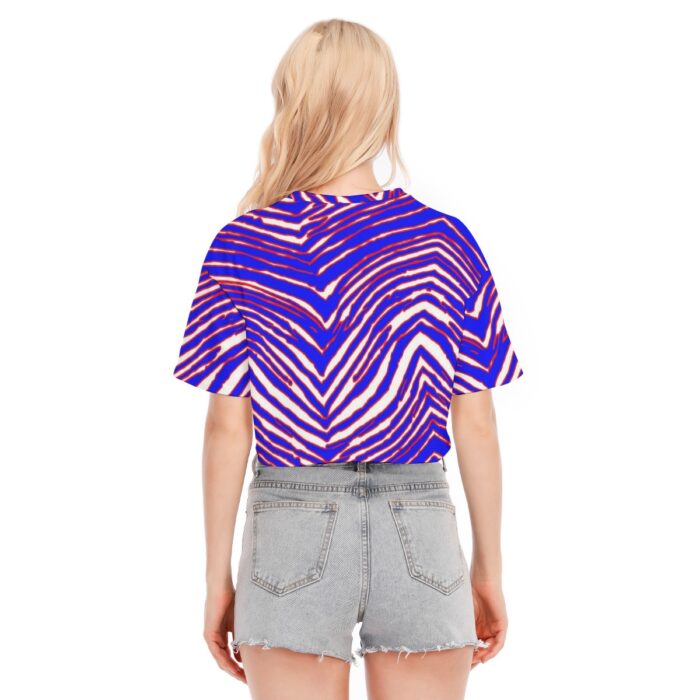 Buffalo Bills Zubaz All-Over Print Women's Cropped T-shirt | 190GSM Cotton - Image 1
