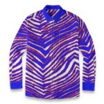 Buffalo Bills Zubaz All-Over Print Men's Casual Lapel Long Sleeve Shirt|125GSM Cotton - Image 2