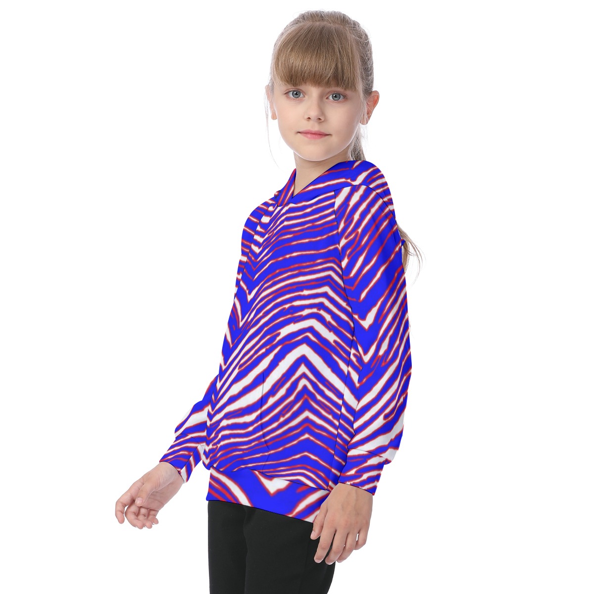 Buffalo Bills Zubaz All-Over Print Kid's Raglan Pullover Hoodie