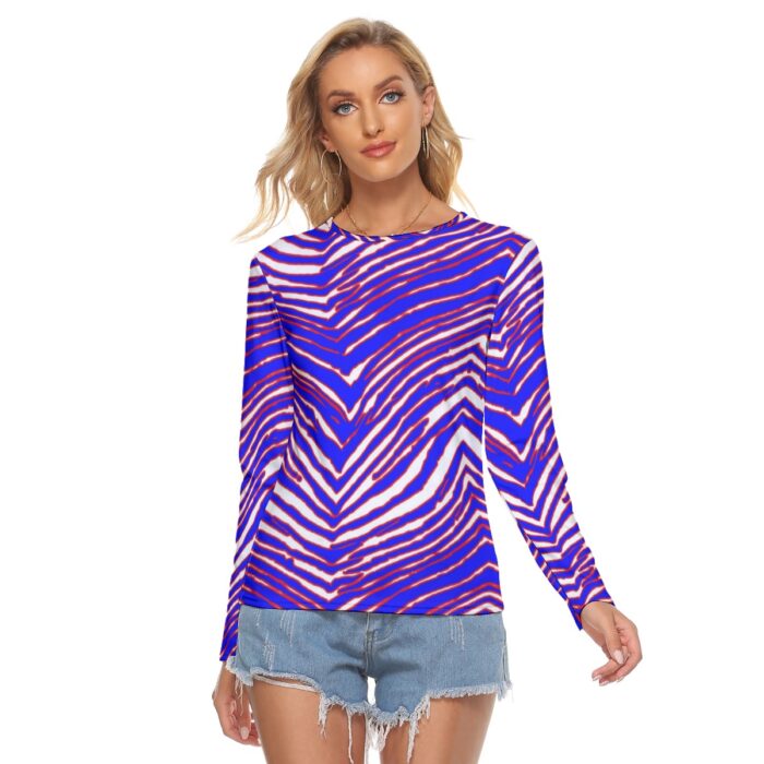 Buffalo Bills Zubaz All Over Print Women's Stretchable long Sleeve Top - Image 2