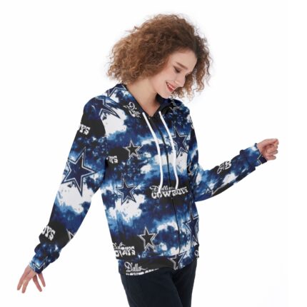 Dallas Cowboys Zubaz All-Over Print Women's Zip Up Hoodie