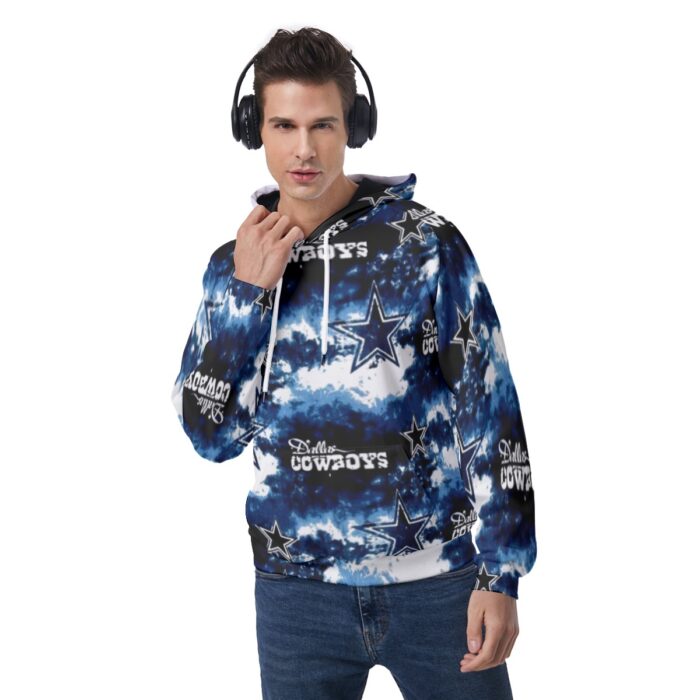 Dallas Cowboys Zubaz All-Over Print Men's Raglan Pullover Hoodie - Image 2