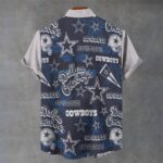 Dallas Cowboys Zubaz All-Over Print Men's Stand Collar Shirt|110GSM Imitation Flax