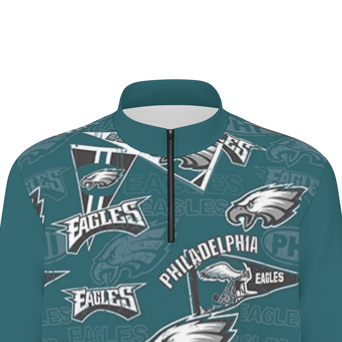 Philadelphia Eagles Zubaz All-Over Print Men's Half Zip Pullover - Image 7
