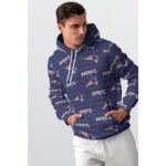 New England Patriots All-Over Print Men's Thicken Pullover Hoodie