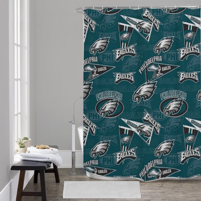 Philadelphia Eagles Zubaz Shower Curtains 150（gsm） - Image 1