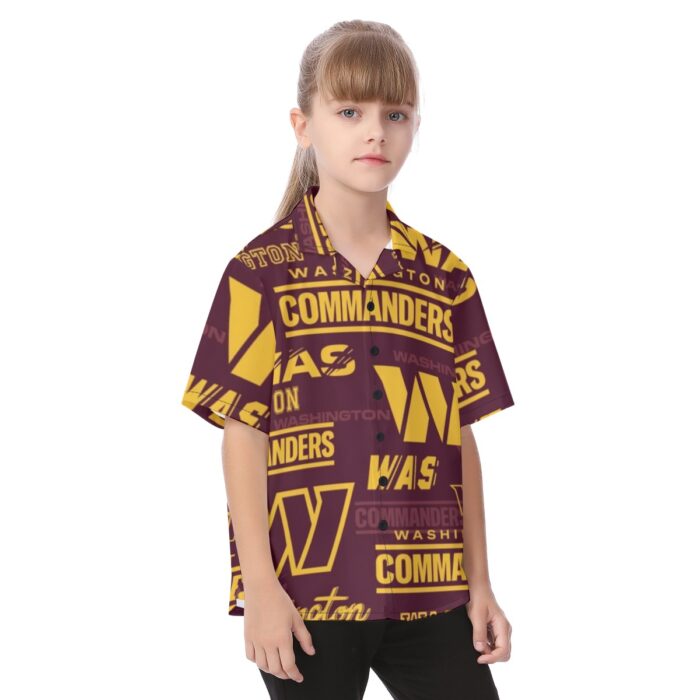 Washington Commanders  Kid's Hawaiian Vacation Shirt - Image 2
