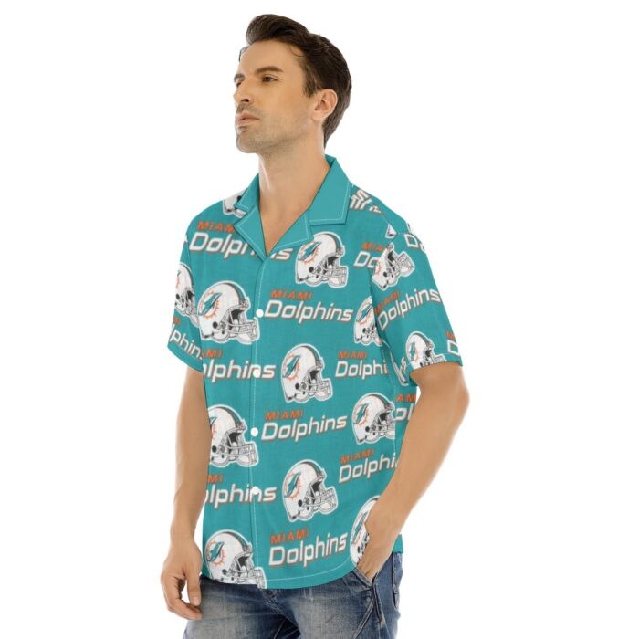 Miami Dolphins Zubaz All-Over Print Man's Short Sleeves Shirt - Image 1
