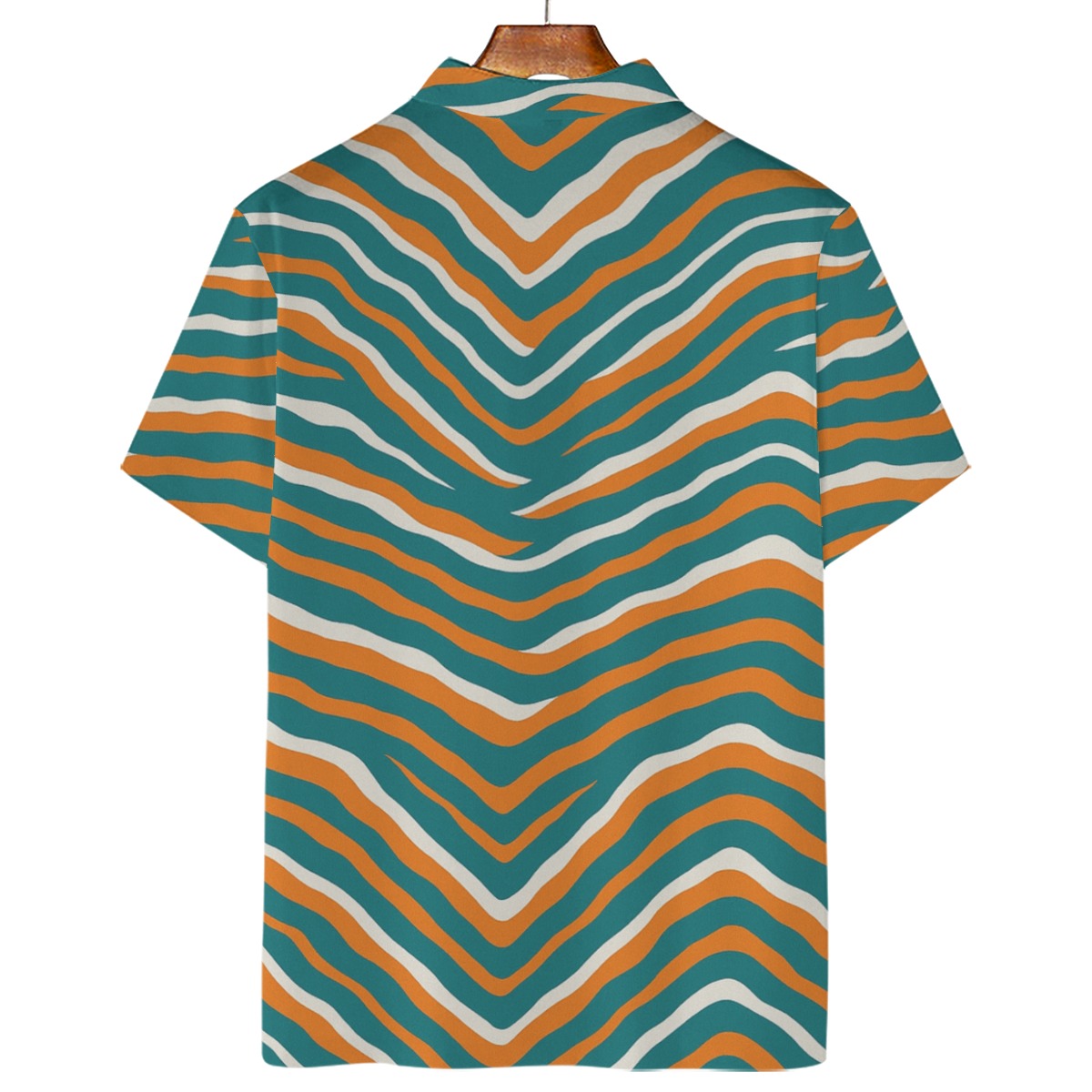 Miami Dolphins Zubaz All-Over Print Men's Polo Shirt | 160GSM Waffle - Image 2