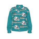 Miami Dolphins Zubaz All-Over Print Unisex Lapel Jacket | 245GSM Cotton - Image 2