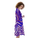 Buffalo Bills Zubaz All-Over Print Women's Satin Kimono Robe - Image 4