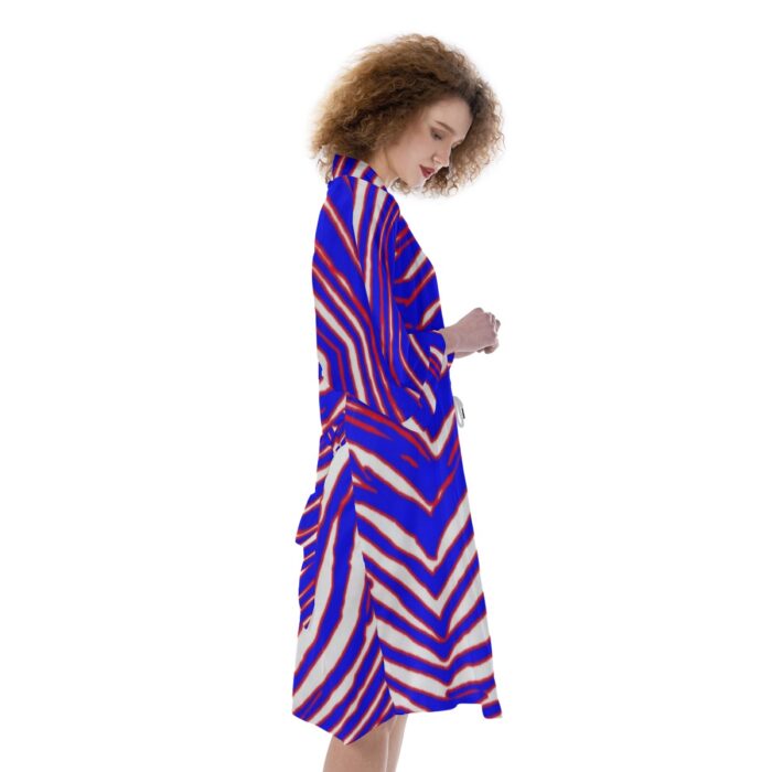Buffalo Bills Zubaz All-Over Print Women's Satin Kimono Robe - Image 4