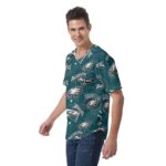Philadelphia Eagles Zubaz All-Over Print Men's Short Sleeve Baseball Jersey - Image 3