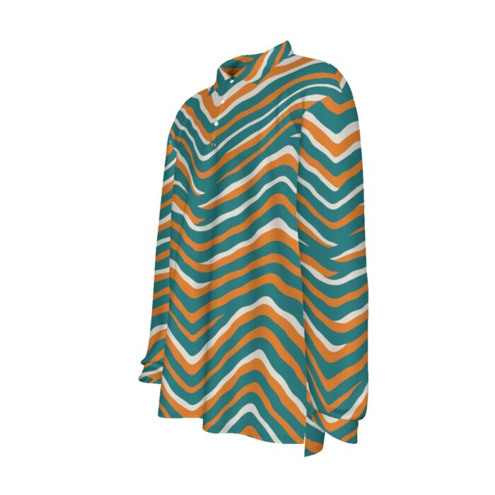 Miami Dolphins Zubaz All-Over Print Men's Long Sleeve Polo Shirt - Image 1