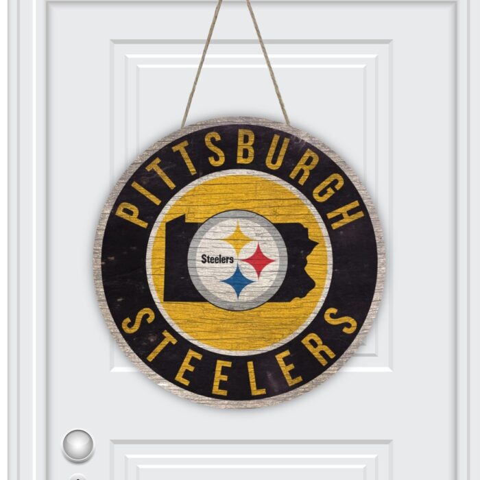 Pittsburgh Steelers Zubaz Round House Number Door Hanger - Image 2