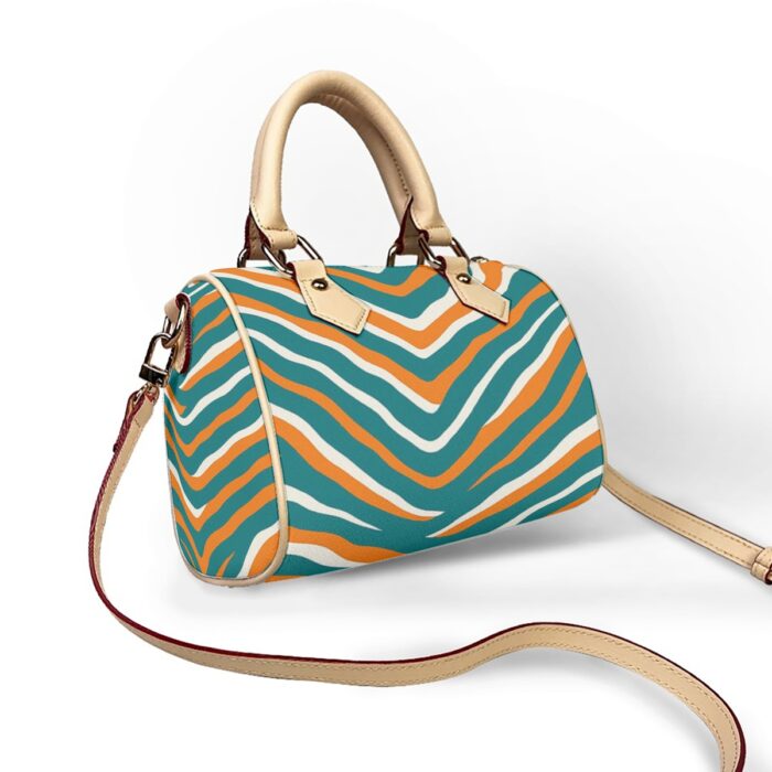 Miami Dolphins Zubaz Classic Barrel-Shaped PU Leather Handbag - Image 12