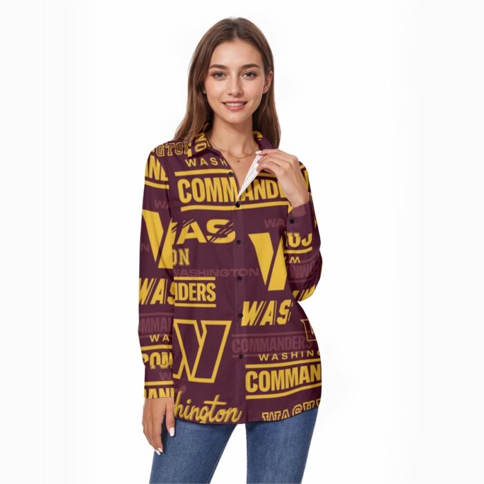 Washington Commanders  Women's Comfort Shirt With Button|125GSM Cotton - Image 1