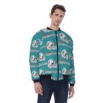 Miami Dolphins Zubaz All-Over Print Men's Bomber Jacket Without Sleeve Pocket - Image 2