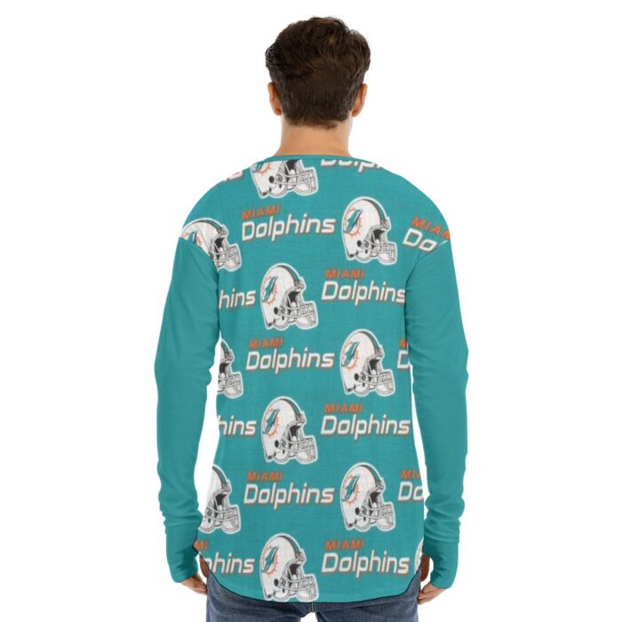 Miami Dolphins Zubaz All-Over Print Men's Fingerless Long Sleeve T-shirt - Image 1