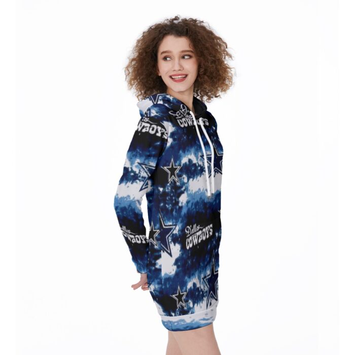 Dallas Cowboys Zubaz All-Over Print Women's Long Hoodie - Image 4