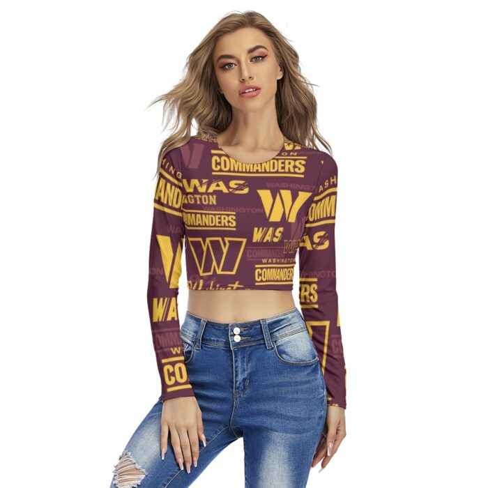 Washington Commanders Women's Round Neck Crop Top T-Shirt - Image 1