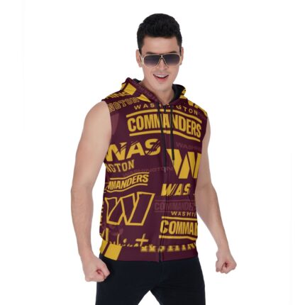 Washington Commanders  Zipper-Up Sleeveless Hoodie