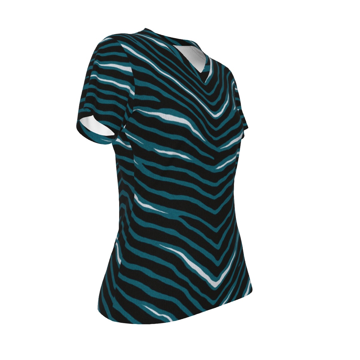 Philadelphia Eagles Zubaz All-Over Print Women's V-neck T-shirt - Image 3