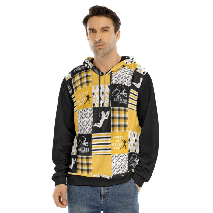 Pittsburgh Steelers All-Over Print Men's Pullover Hoodie | Velvet - Image 4
