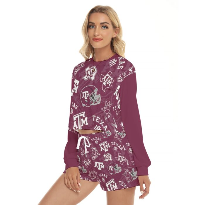 Texas A&M University - Aggies Women's Short Sweatshirt And Pants Suit - Image 2