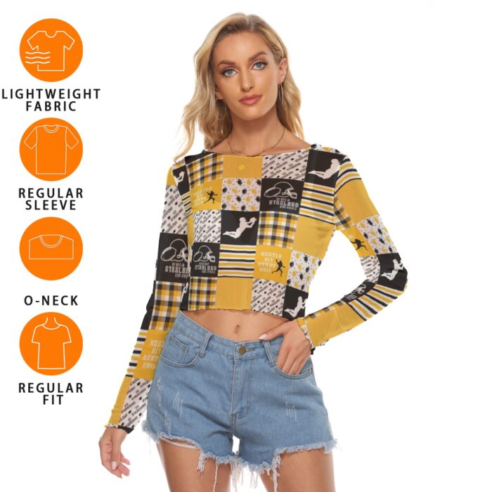 Pittsburgh Steelers Zubaz All-Over Print Women's Mesh Long Sleeves T-shirt - Image 1