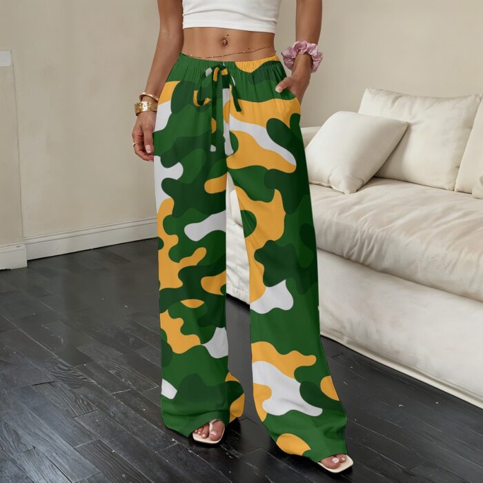 Green Bay Packers All-Over Print Women’s Straight-Leg Casual Pants - Image 2