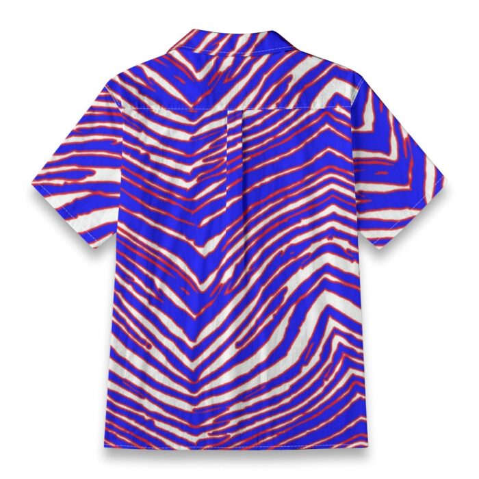 Buffalo Bills Zubaz All-Over Print Men's Casual Hawaiian Short Sleeve Shirt | 125GSM Cotton - Image 5