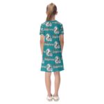Miami Dolphins Zubaz All-Over Print Kid's Short Sleeve Dress - Image 3