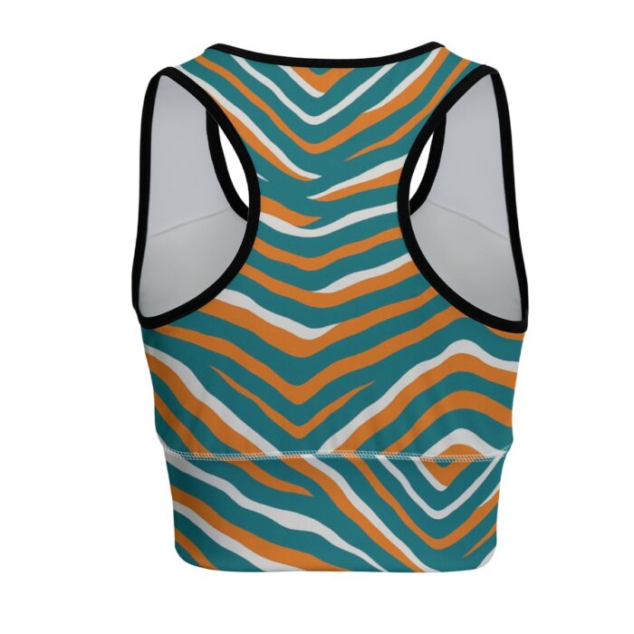 Miami Dolphins Zubaz All-Over Print Women's Sports Bra|210GSM - Image 2