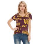 Washington Commanders Women's V-neck Short Sleeve T-shirt