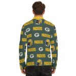 Green Bay Packers All-Over Print Men's Lapel T-shirt With Neckline Zipper Closure - Image 5