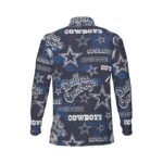 Dallas Cowboys Zubaz All-Over Print Men's Sports Collar Jersey With Long Sleeve| Interlock - Image 2