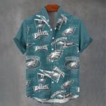 Philadelphia Eagles Men's Stand Collar Shirt|115GSM Cotton poplin