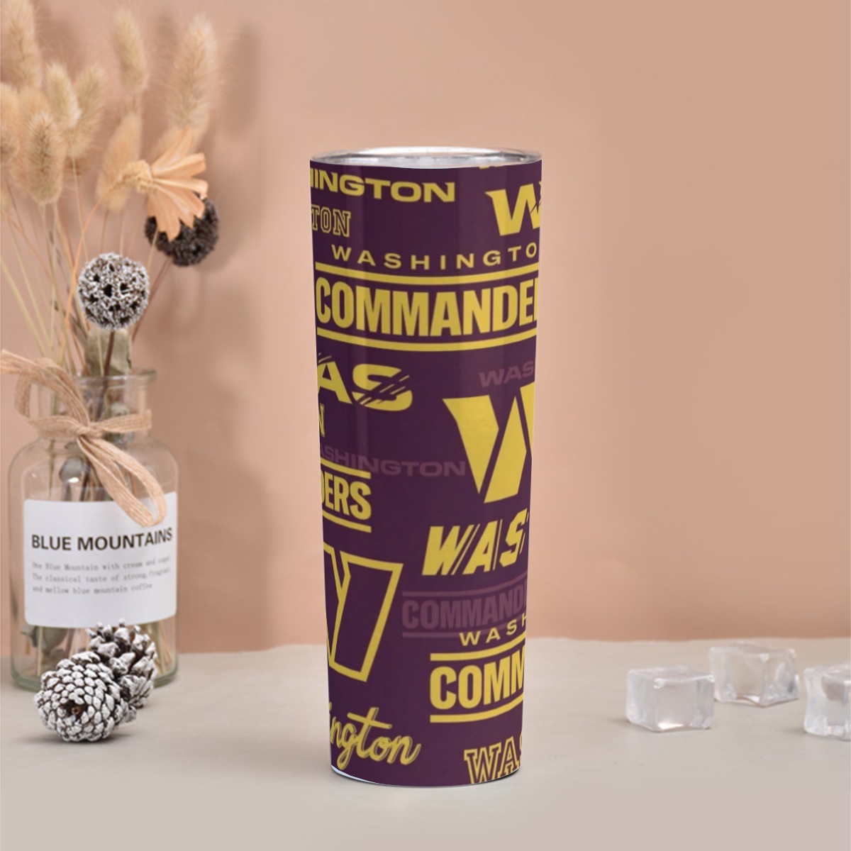 Washington Commanders Skinny Tumbler Stainless Steel with Lids 30OZ - Image 2