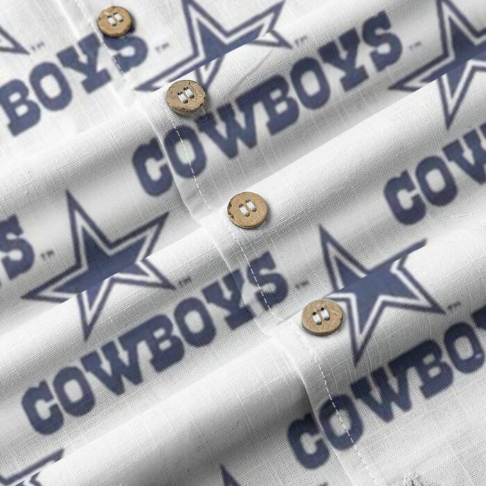 Dallas Cowboys Zubaz All-Over Print Men's Casual Hawaiian Short Sleeve Shirt | 125GSM Cotton - Image 3