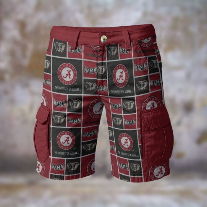 Alabama - Crimson Tide burgundy Cargo Shorts - Image 3