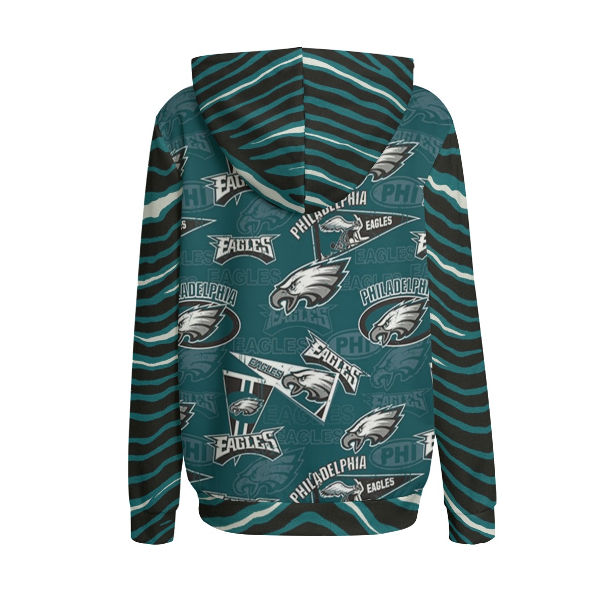 Philadelphia Eagles Zubaz All-Over Print Women's Pullover Hoodie | Interlock - Image 2