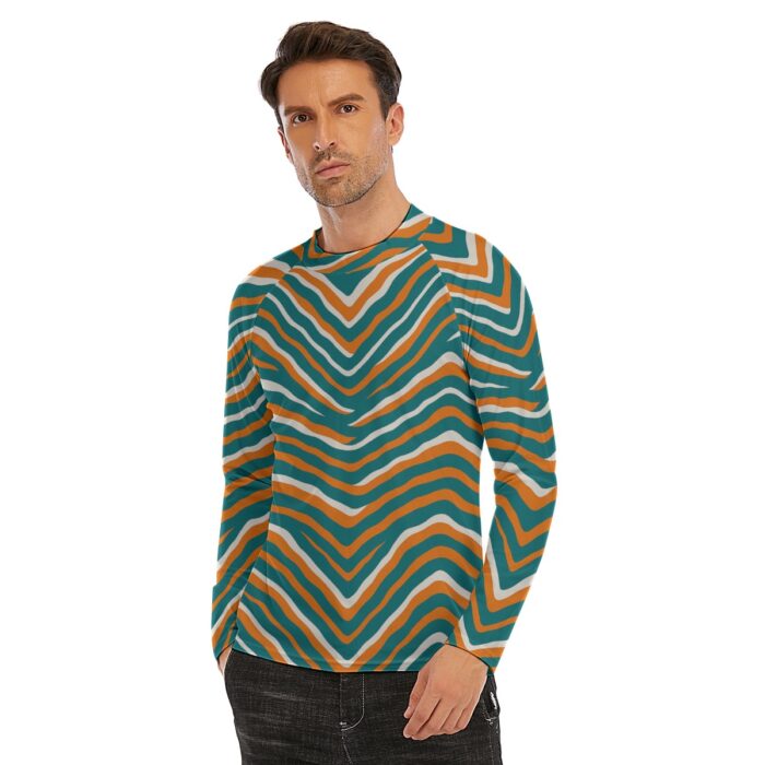 Miami Dolphins Zubaz All-Over Print Men's Long Sleeve Tight surf clothing - Image 7