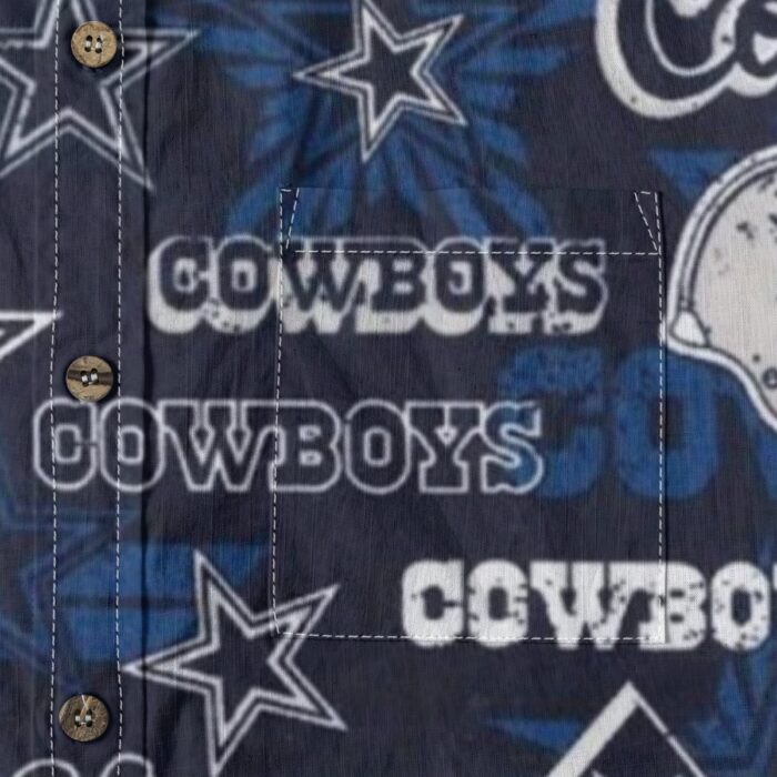 Dallas Cowboys Zubaz All-Over Print Men's Casual Lapel Long Sleeve Shirt|125GSM Cotton - Image 2