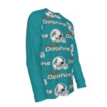 Miami Dolphins Zubaz All-Over Print Men's Raglan Long Sleeve T-shirt  | 190GSM Cotton - Image 4