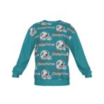 Miami Dolphins Zubaz All-Over Print Men's Drop Shoulder Round Neck Long-Sleeved Sweatshirt - Image 4